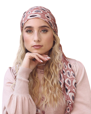 Lizi Headwear APEPI Pink Pebble Print Pre-Tied Bandanna with Velvet Grip myselflingerie.com